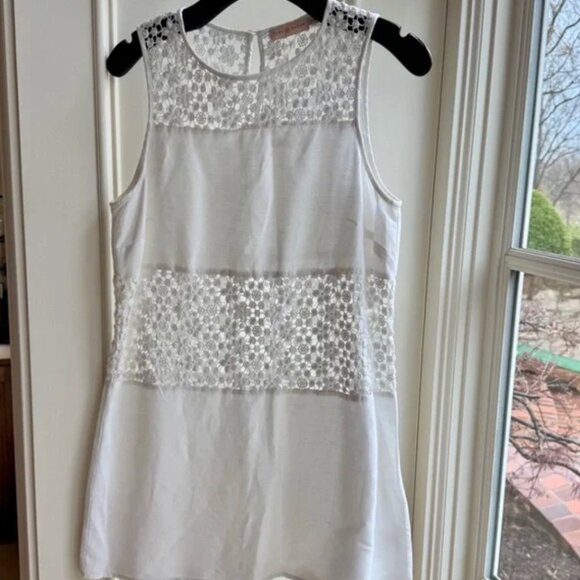 Tory Burch Floral Cut-Out Linen/Cotton Shift Dress in Size Medium - Picture 8 of 10